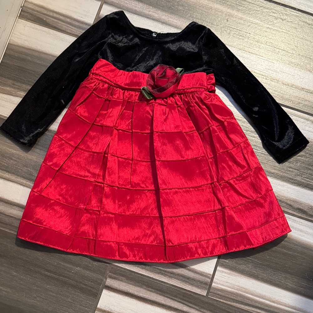 Elegant Red and Black Kids Formal Dress